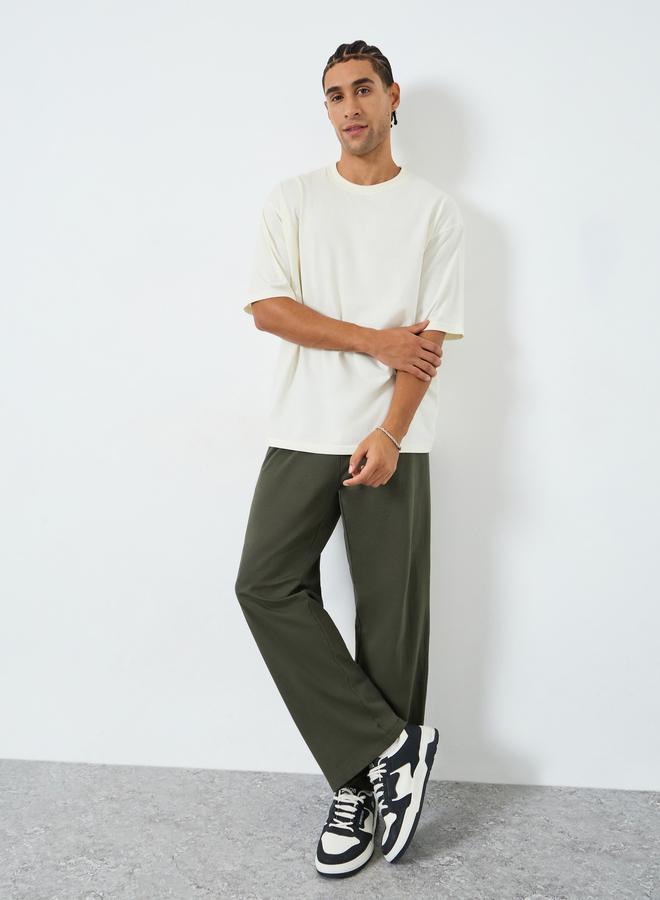 Styli Men Olive Green Relaxed Fit Joggers - Image 1